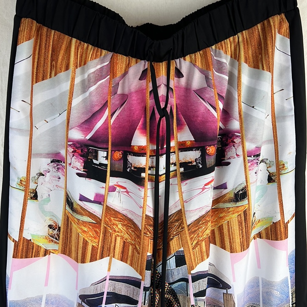 Clover Canyon “Room with a View” XS Pants NWT Abstract Art Joggers - Picture 2 of 12